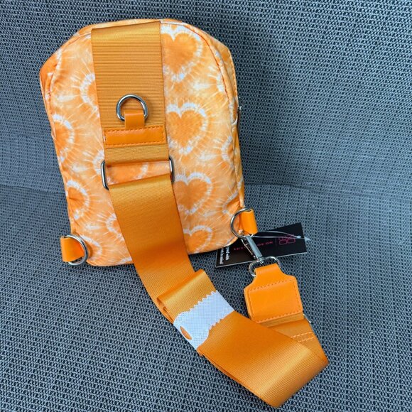 No Boundaries Orange Hearts Handsfree Crossbody Sling Bag - Picture 5 of 6